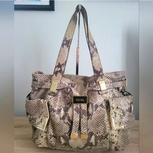 Beautiful Michael Kors Beverly Python Large Shoulder Purse